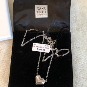 Sterling silver Puffed Heart Necklace.  New/tags